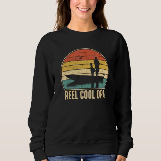 Mens Reel Cool Opa Fischen Vintag Sweatshirt (Vorderseite)