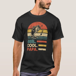 Mens Reel Cool Papa Angeln Vintager Fisch T-Shirt