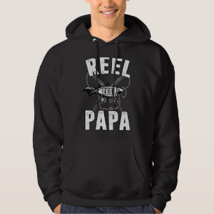 Mens Reel Cool Papa Fischen Vater Papa Papa Fisch Hoodie