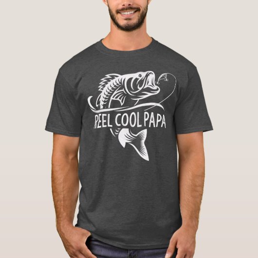 Mens Reel Cool Papa Fishing Dad Father's Day T-Shirt (Vorderseite)
