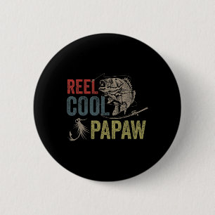 Mens Reel Cool Papaw Fishing Vatertag Geschenk Button