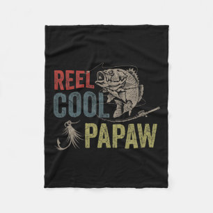 Mens Reel Cool Papaw Fishing Vatertag Geschenk Fleecedecke