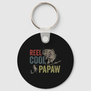 Mens Reel Cool Papaw Fishing Vatertag Geschenk Schlüsselanhänger
