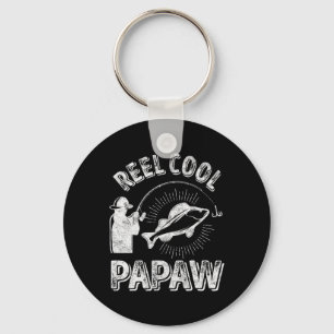 Mens Reel Cool Papaw Shirt Fisherman Christmas Gif Schlüsselanhänger