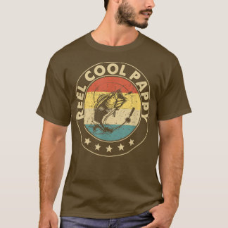 Mens Reel Cool Pappy Fishing Funny Fish Vintag T-Shirt