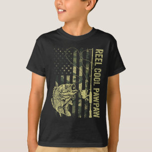 Mens Reel Cool Pawpaw Camouflage American Flag Fla T-Shirt