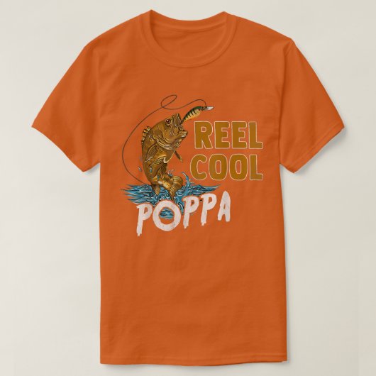 Mens Reel Cool Poppa Fishing Shirts, Fun Vathers D T-Shirt (Design vorne)