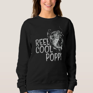 Mens Reel Cool Poppy Fishing Vatertag Großvater Sweatshirt