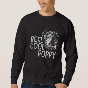 Mens Reel Cool Poppy Fishing Vatertag Großvater Sweatshirt