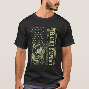 Mens Reel Cool Stepdad Camouflage American Flag Fl T-Shirt