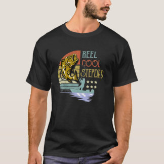 Mens Reel Cool Stepdad Fisherman Stepdad Father T-Shirt