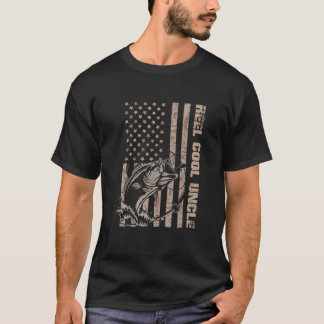 Mens Reel Cool Uncle Camouflage American Flag Flag T-Shirt