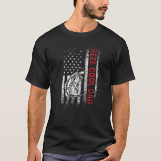 Mens Reel Cooler Vater Amerikanischer Flaggenvater T-Shirt