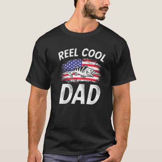 Mens Reel Cooler Vater Fishing Fats Fath Day Ameri T-Shirt (Vorderseite)