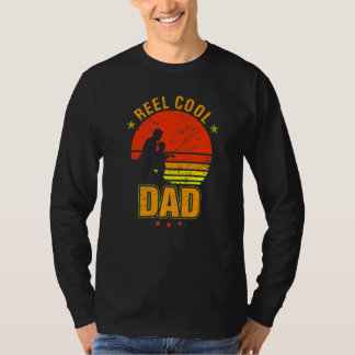 Mens Reel Cooler Vater Retro Fischen Daddy Vathday T-Shirt