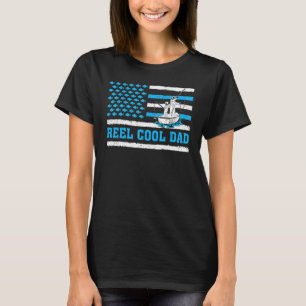 Mens Reel Cooler Vater US-Flagge Fischen Vater Vat T-Shirt