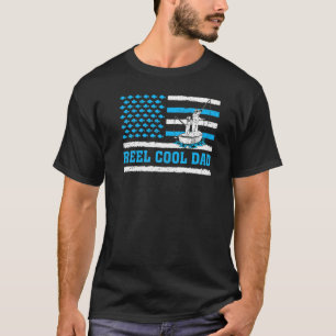 Mens Reel Cooler Vater US-Flagge Fischen Vater Vat T-Shirt