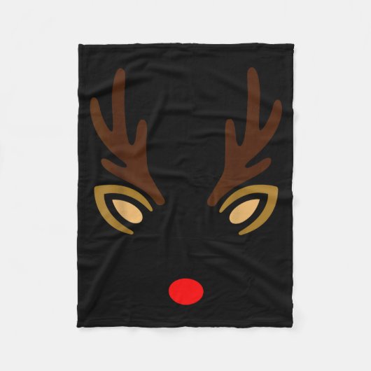 Mens Reindeer Face Gles Christmas Costume Pajama B Fleecedecke (Vorderseite)