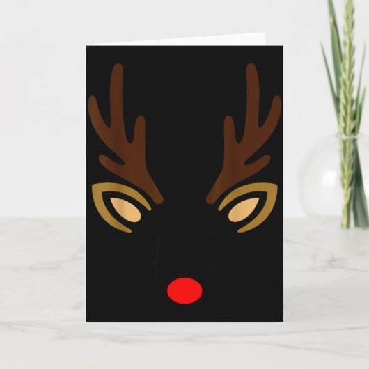 Mens Reindeer Face Gles Christmas Costume Pajama B Karte (Vorderseite)