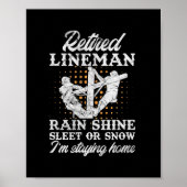 Mens Remüde Lineman Lineworker Rente Poster (Vorne)