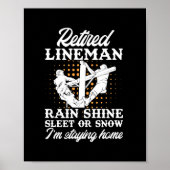 Mens Remüde Lineman Lineworker Rente Poster (Vorne)