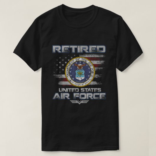 Mens Remüde US Air Force Veteran America Flag Vet T-Shirt (Design vorne)