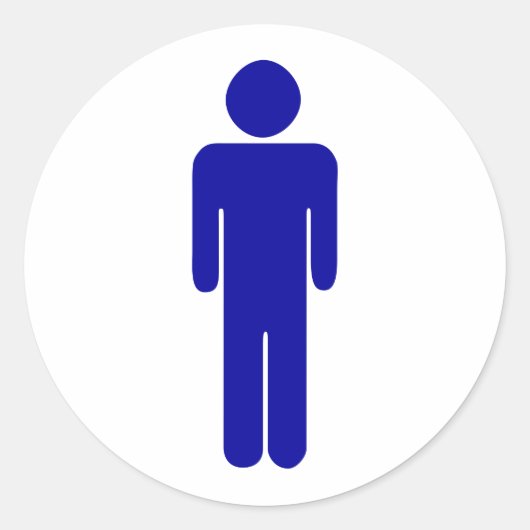 Mens Restroom or Bad Sign Runder Aufkleber (Vorderseite)