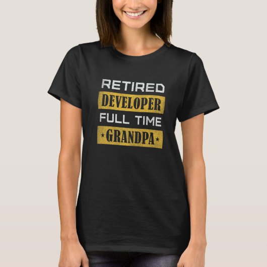 Mens Retired Developer Full Time Grandpa Retiremen T-Shirt (Vorderseite)