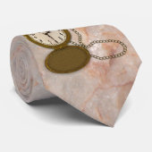 Mens Retirement Pocket Watch mit Kettenbraune Krawatte (Gerollt)