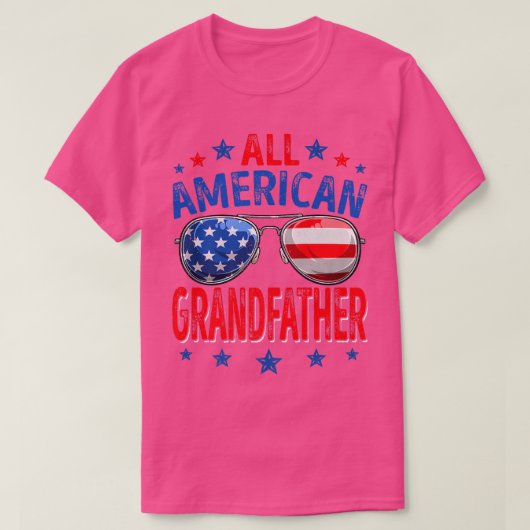 Mens Retro All American Großvater American Flag T-Shirt (Design vorne)