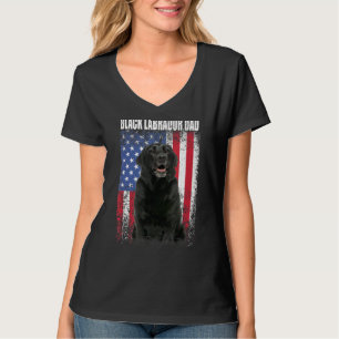 Mens Retro American Flag Black Labrador Vater für  T-Shirt