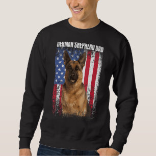 Mens Retro American Flag Deutscher Schäferhund Vat Sweatshirt