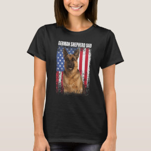 Mens Retro American Flag Deutscher Schäferhund Vat T-Shirt