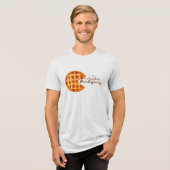 Men's Retro Arcade Pumpkin Pie Thanksgiving Tri-Blend Shirt (Vorderseite voll)