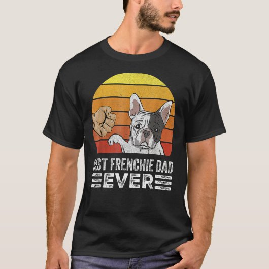 Mens Retro Best Frenchie Dad Ever Daddy French Bu T-Shirt (Vorderseite)