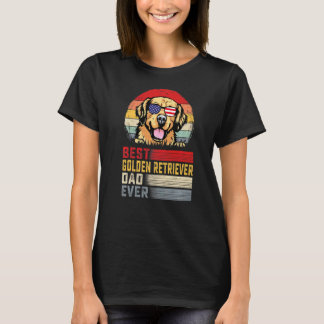 Mens Retro Bester Goldener Retriever Vater je Vate T-Shirt