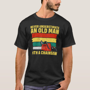 Mens Retro Chainsaw Arborist Lumberjack Logger Da T-Shirt