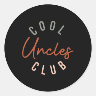 Mens Retro Cool Uncles Club Funny Onkel Taschentuc Runder Aufkleber