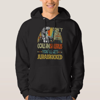 Mens Retro Cousinsaurus Dinosaur Rex Vintag Fathe Hoodie