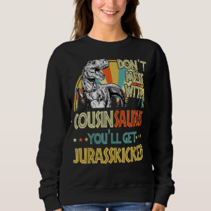 Mens Retro Cousinsaurus Dinosaur Rex Vintag Fathe Sweatshirt