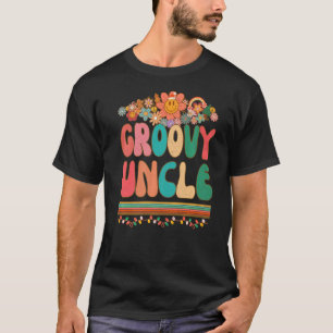 Mens Retro Groovy Oncle Matching Family 1. Geburts T-Shirt