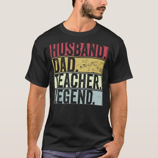 Mens Retro Husband Vater Lehrerin Legende für Vate T-Shirt (Vorderseite)