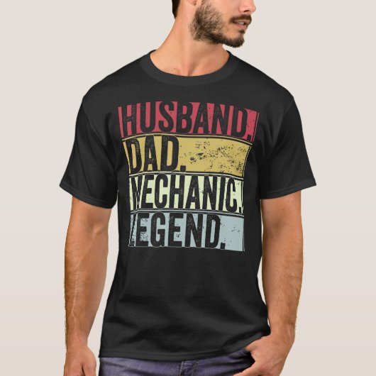 Mens Retro Husband Vater Mechanische Legende für F T-Shirt (Vorderseite)