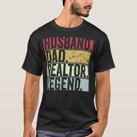 Mens Retro Husband Vater Realtor Legend für Vater T-Shirt (Vorderseite)