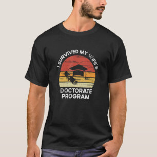 Mens Retro Ich überlebte das Doktoratsprogramm mei T-Shirt