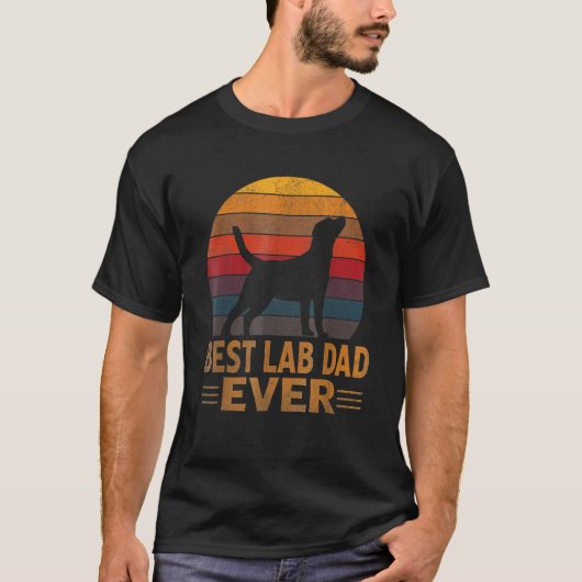 Mens Retro Labrador Dog Dad Golden Black Lab Fath T-Shirt (Vorderseite)