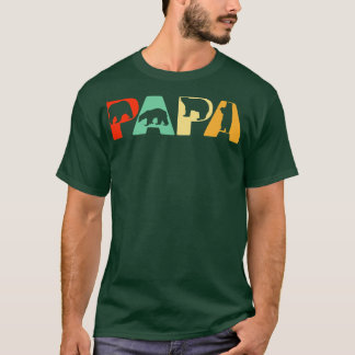 Mens Retro Papa Bear Vater Funny Bear Papa Fatha T-Shirt