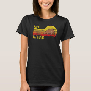 Mens Retro Papa Capybara Vater Tag Vintag Premiu T-Shirt