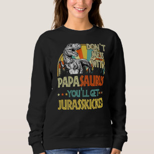 Mens Retro Papasaurus Dinosaurier Rex Vintag Vater Sweatshirt