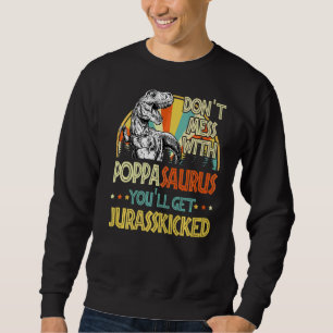 Mens Retro Poppasaurus Dinosaur Rex Vintager Vater Sweatshirt